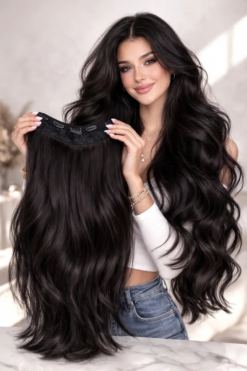 اكستنشن MyHair بالكلبسات _ طول وكثافة فورية بشعر طبيعي 100%